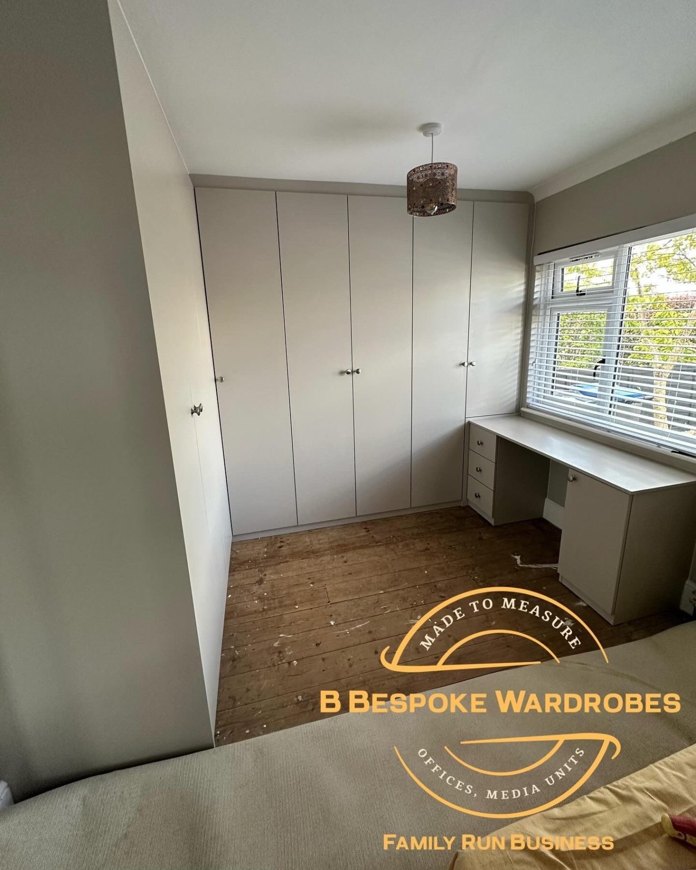 Made to measure, bespoke fitted 8 door corner hinged wardrobe with fitted dressing table in Kent Made to measure, bespoke fitted 8 door corner hinged wardrobe with fitted dressing table in Kent